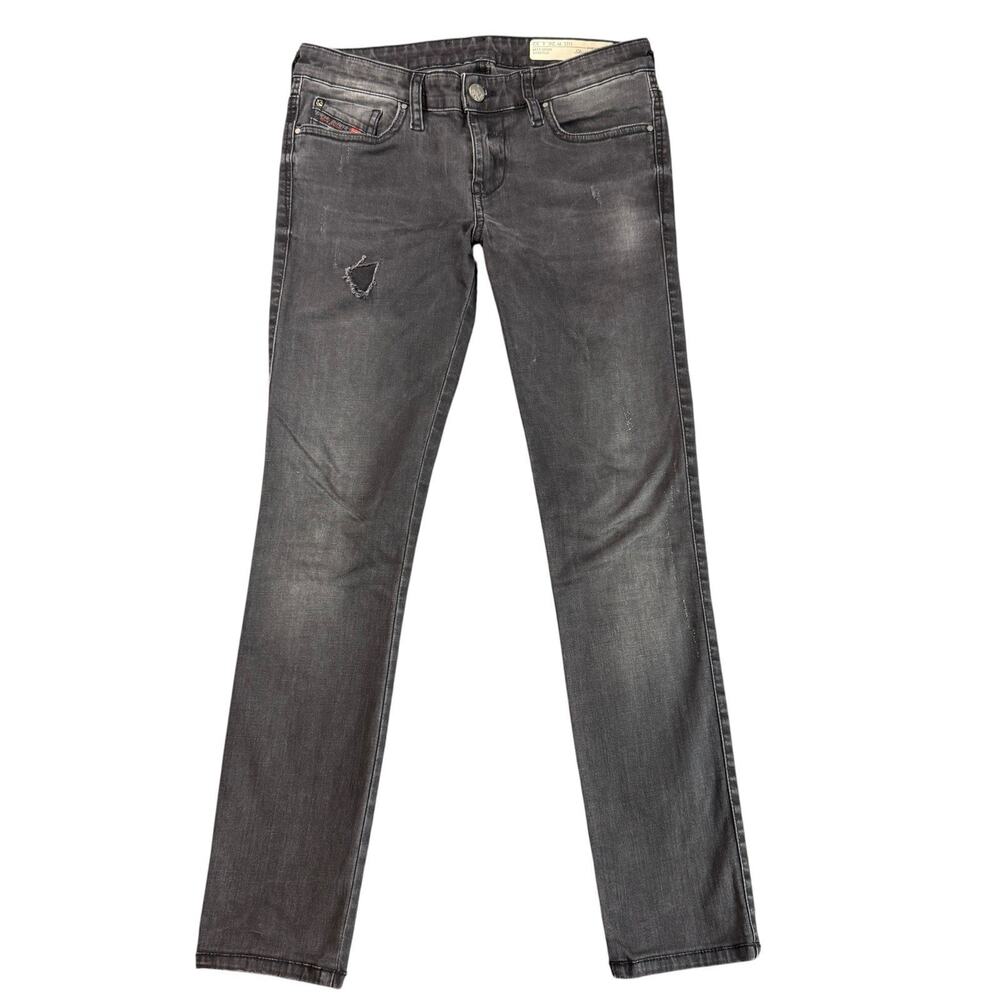 Diesel Skinzee Low Jeans W26 L26 Womens Super Slim Skinny Grey Stretch Denim